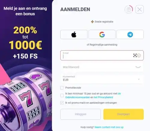 Registratie bij LalaBet